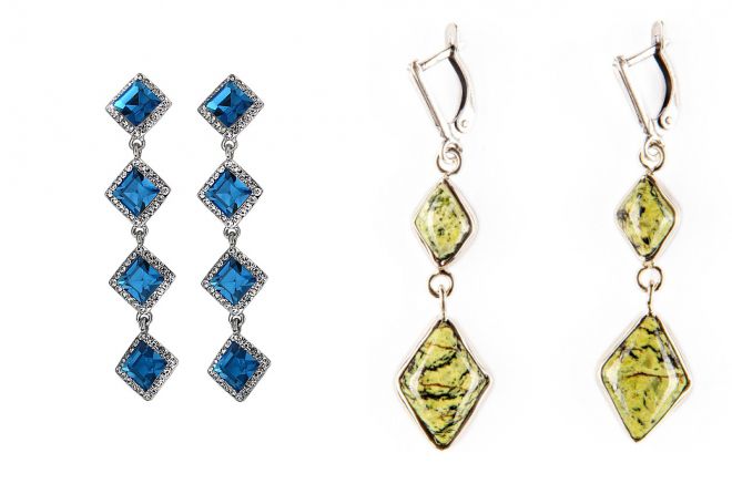 длинные серьги с камнями длинные серьги с камнями