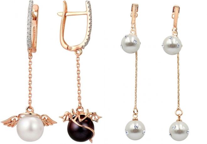 длинные золотые серьги с жемчугом длинные золотые серьги с жемчугом