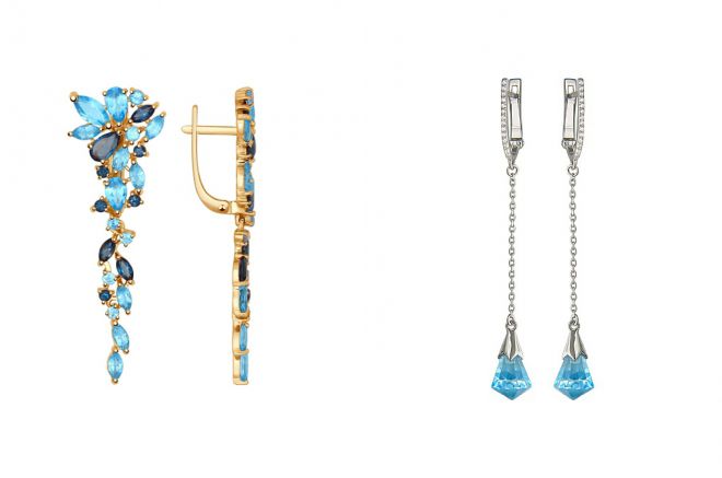 длинные серьги с топазом длинные серьги с топазом