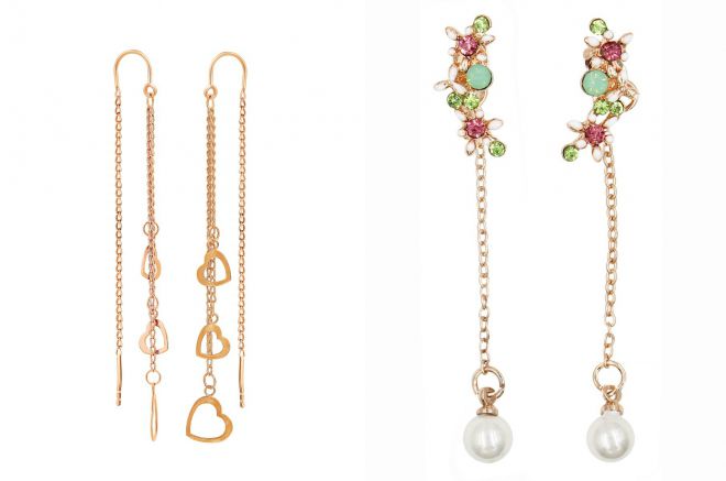 длинные серьги цепочки длинные серьги цепочки