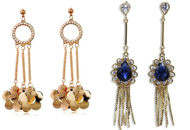 модные длинные серьги модные длинные серьги