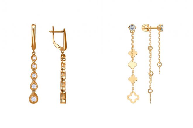 длинные золотые серьги длинные золотые серьги