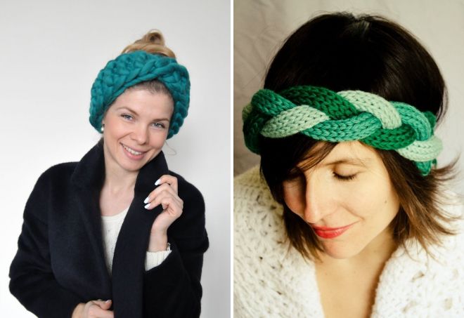 теплая вязаная повязка на голову теплая вязаная повязка на голову