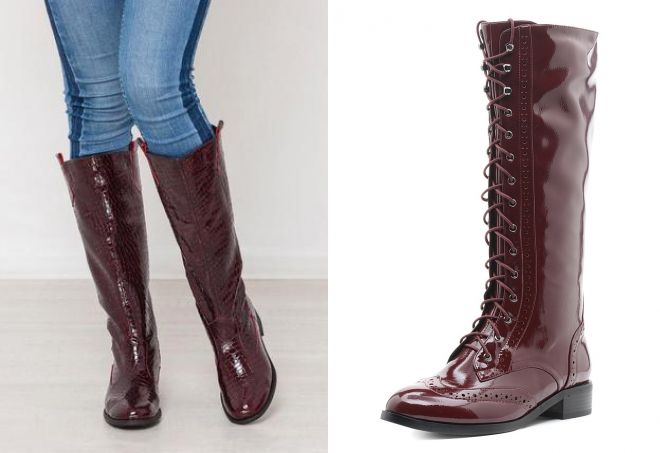 лакированные бордовые сапоги лакированные бордовые сапоги