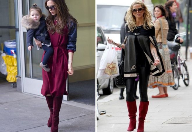 с чем сочетаются бордовые сапоги с чем сочетаются бордовые сапоги