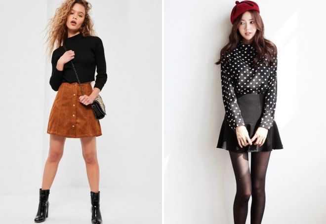 модные луки осень 2018 с юбкой модные луки осень 2018 с юбкой