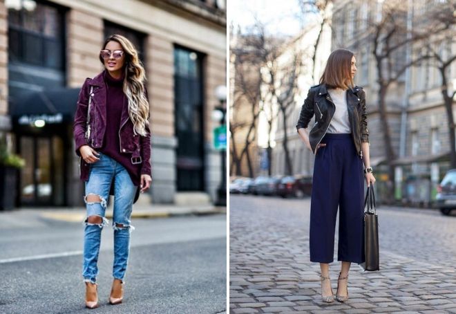 модные образы осень 2018 с кожаной курткой модные образы осень 2018 с кожаной курткой