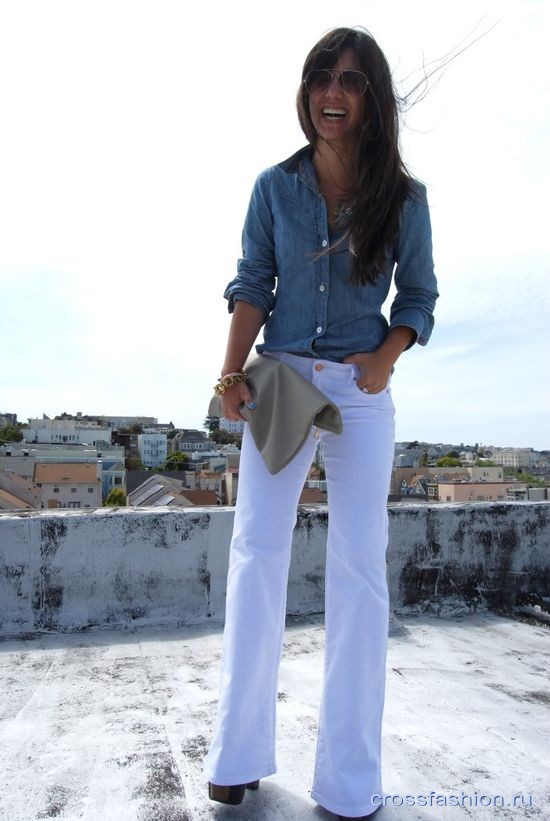 С чем носить белые джинсы советы