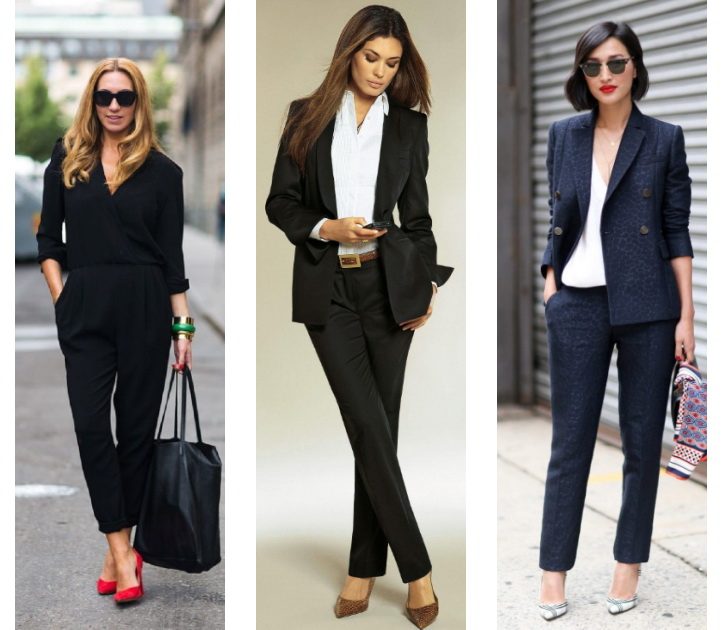 Идеальные вариант к черным брюкам: красная, коричневая или светлая обувь.