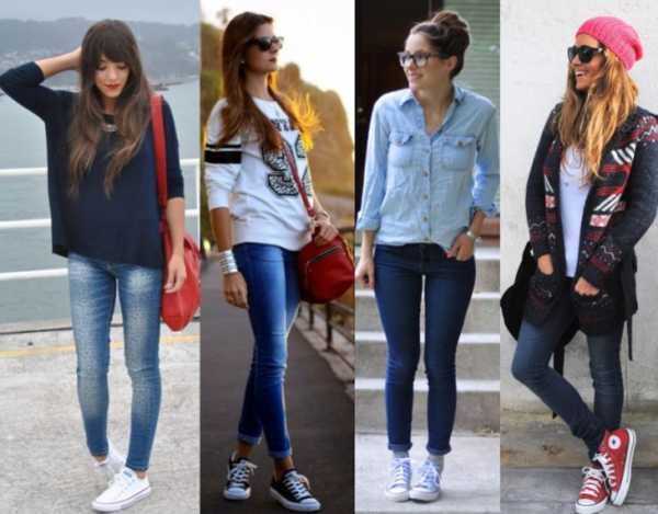 Кеды с узкими джинсами
