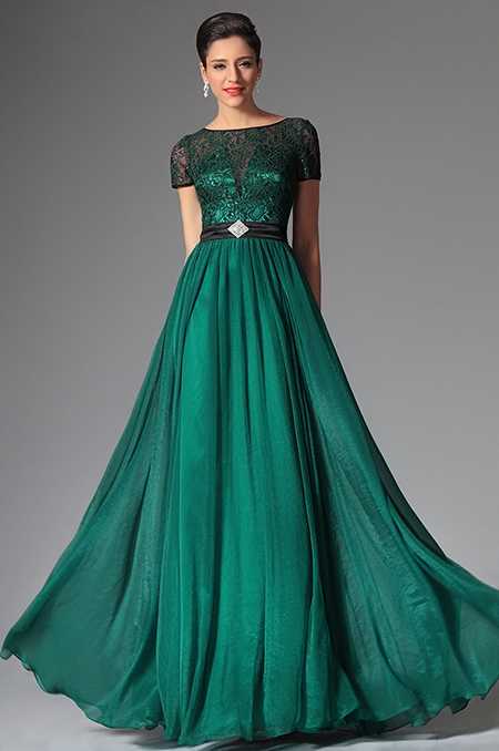 Зеленые длинные вечерние платья